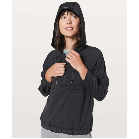 Lululemon Pack Light 1/2 Zip Pullover Jacket- Black Women's Size 2 Lightweight - Picture 1 of 15